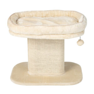 Modern Cat Tree Tower with Plush Perch and Sisal Scratching Plate-Beige - Color: Beige