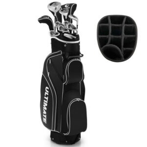 10 Pieces Womens Complete Golf Club Set with Alloy Driver Black - Color: Black