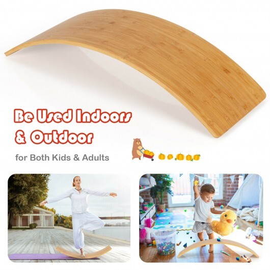 35.5 Inch Wooden Wobble Balance Board for Toddler and Adult - Color: Natural - Image 3