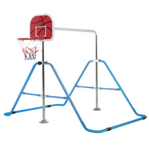 Kids Folding Horizontal Bar with 4 Adjustable Heights-Blue - Color: Blue