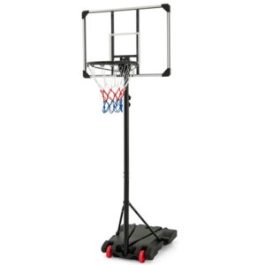 5.8-6.8 FT Basketball Hoop Height Adjustable Basketball System with Wheels and Fillable Base - Color: Black