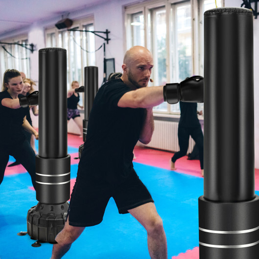 Freestanding Punching Bag 71 Inch Boxing Bag with 25 Suction Cups Gloves and Filling Base - Color: Black - Image 2