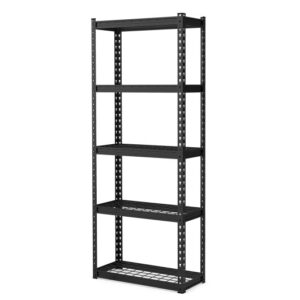 5-Tier Heavy Duty Wire Storage Racks with Anti-slip Foot Pad-Black - Color: Black