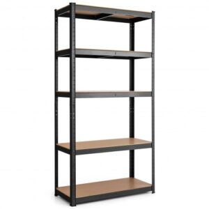 Adjustable Heavy Duty 4 Level Garage Tool Shelf Storage-Black - Color: Black
