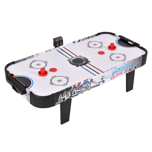42 Inch Air Powered Hockey Table Top Scoring 2 Pushers - Color: White - Image 4