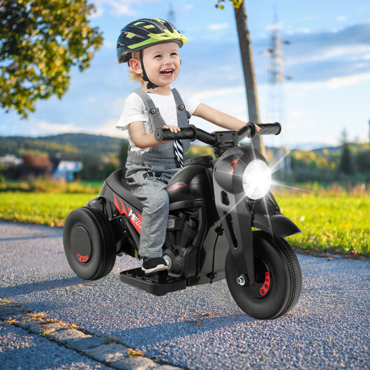 6V Kids Electric Ride on Motorcycle with Bubble Maker and Music-Black - Color: Black - Image 2