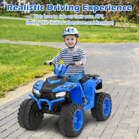 24V Kids Ride-On Electric ATV with Wireless Connection for Toddlers 3-8 Years Old-Blue - Color: Blue - Image 2