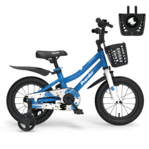 18 Feet Kids Bike with Removable Training Wheels-Blue - Color: Blue