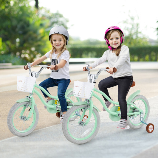 16 Inch Kids Bike with Adjustable Seat and Bell for Kids 3-8 Years Olds-16 inches - Color: Green - Size: 16 inches - Image 3