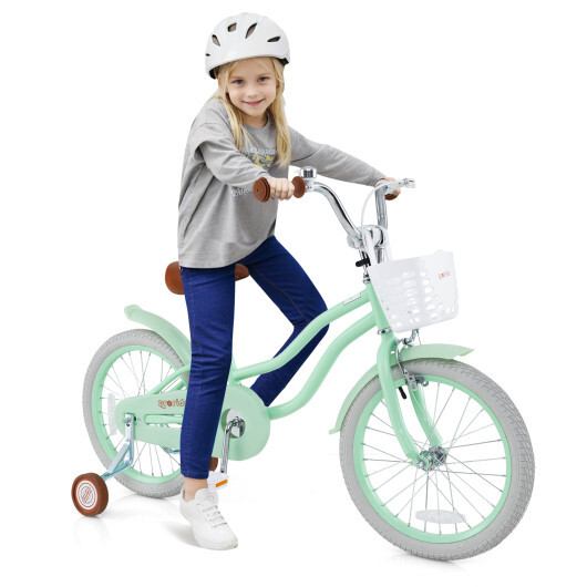 18 Inch Kids Bike with Adjustable Seat and Bell for Kids 3-8 Years Olds-18 inches - Color: Green - Size: 18 inches - Image 4