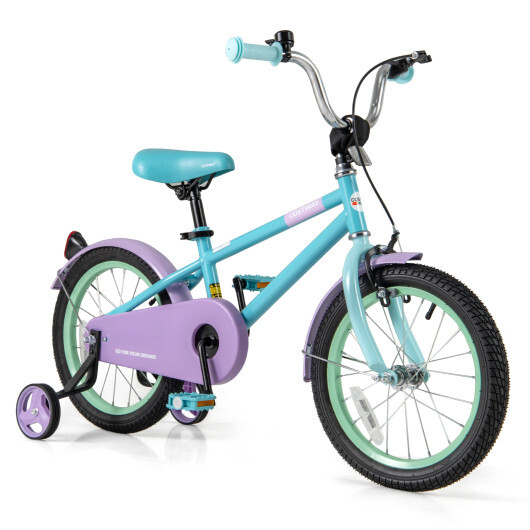 Kid's Bike with Adjustable Handlebar and Saddle Purple-16 Inches - Color: Purple - Size: 16 inches