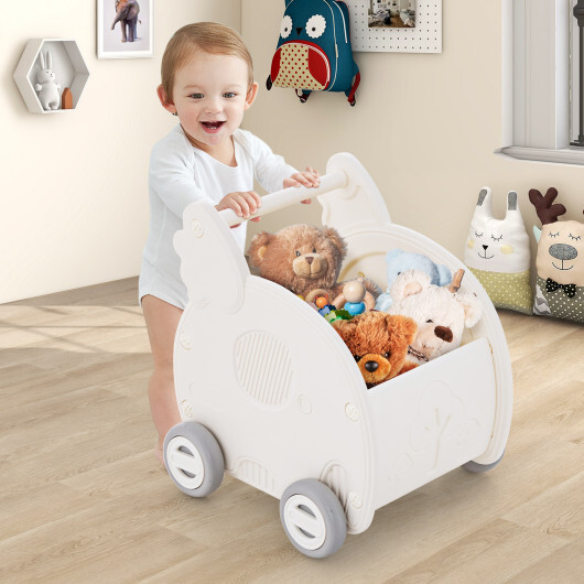 Baby Walker Push Toy with Handle for Boys Girls of 3+ Years Old-White - Color: White - Image 2