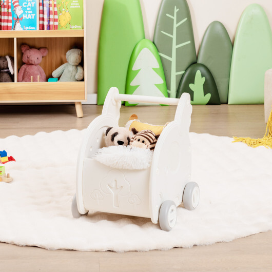 Baby Walker Push Toy with Handle for Boys Girls of 3+ Years Old-White - Color: White - Image 3